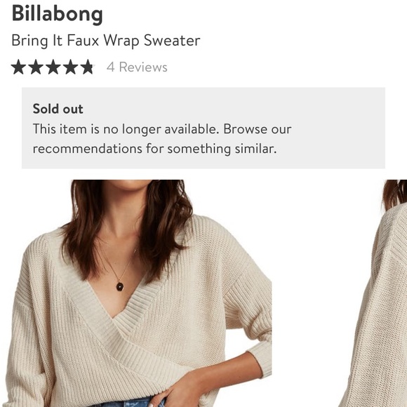 Billabong Bring It Faux Wrap Sweater 